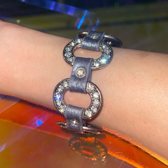 Buckle Rhinestone Hoop Bracelet - Picture 4 of 5